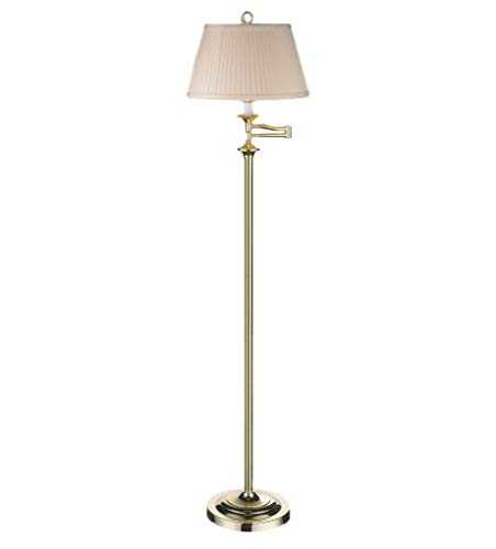 Wentworth Traditional Polished Brass Swing Arm Floor Lamp