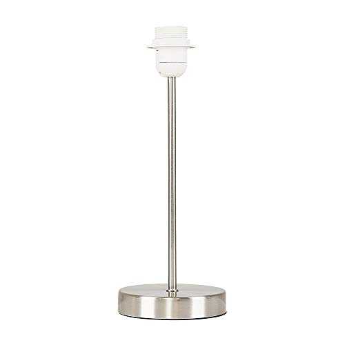 Modern Standard Table Lamp Base in a Brushed Chrome Metal Finish
