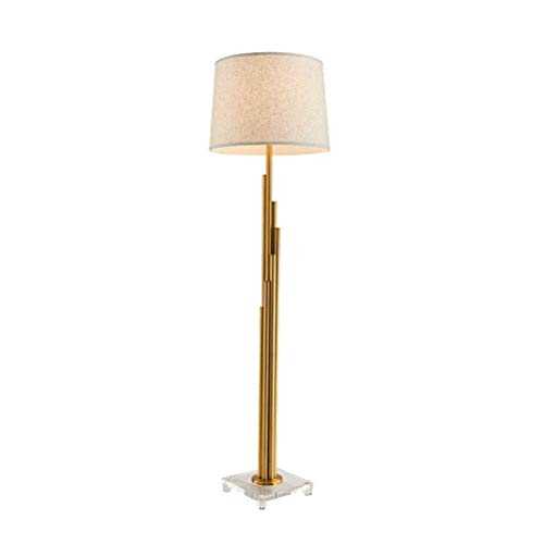 LKK-KK Floor Lamp,Post-Modern Creative Crystal Base Round Tube Floor Lamp Cloth Lampshade Study Bedroom Bedside Lamp 165x38cm-Design Fixture Lighting