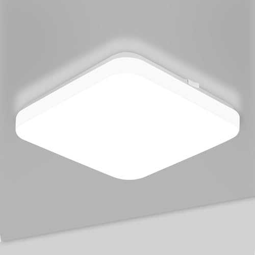 Lepro Ceiling Lights, 22W 1600 Lumen, Square, Modern, Daylight White, Flush Ceiling Light for Living Room, Kitchen, Bulkhead, Porch, Bedroom, Utility Room and More, 30x30cm