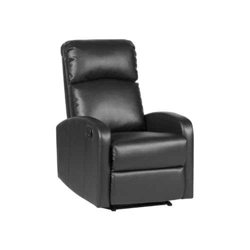 EVRE Recliner Arm Chair with Adjustable Leg Rest and Reclining Functions Leather - Black