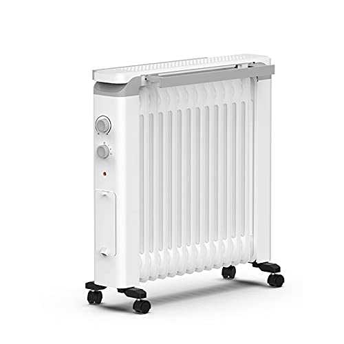 Wsjfc Oil Filled Radiator, Portable Electric Heater - Built-In Timer, 3 Heat Settings, Adjustable Thermostat, Safety Cut-Off & 24 Hour Timer,2000W