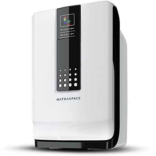 Hathaspace Smart True HEPA Air Purifier, 6-in-1 Large Room Air Cleaner & Deodorizer for Allergies, Pets, Asthma, Smokers, & Odors – Eliminates Pet Hair, Allergens, Dust, Pollen, Mold, Bacteria, & More