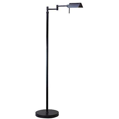 O'Bright Dimmable LED Pharmacy Floor Lamp, 10W LED, All Range Dimming, 360° Swing Arms, Adjustable Heights, Standing Lamp for Reading, Sewing, and Craft, ETL Listed, Black