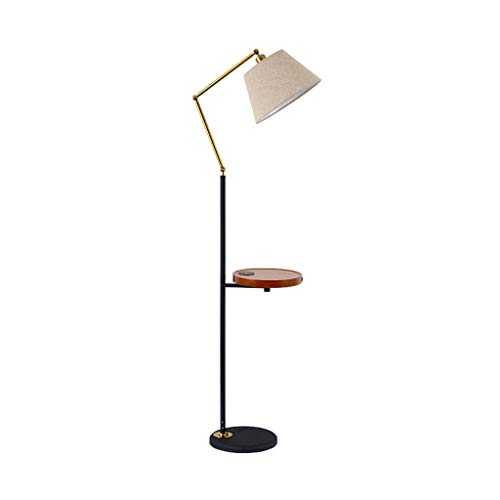 JIAX LED Floor Lamp with USB Charging Ports,Mid Century Modern Bedside Nighstand Table - End Table with Shelves for Living Room Sofas,Spacious Tray (Color : Style 2, Size : Remote dimming)