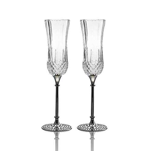 KJGHJ 2pc/set Wedding Glasses Personalized Champagne Flutes Crystalline Party Toasting Glass Goblet Crystal Engrave Anniversary, Champagne Flutes (Capacity : 101 200ml)