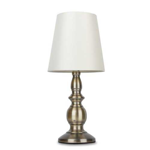 Vintage Traditional Antique Brassed Touch Table Lamp with Cream Shade
