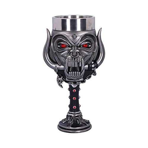 Nemesis Now Officially Licensed Motorhead Snaggletooth Warpig Goblet Glass, Silver, 20.5cm