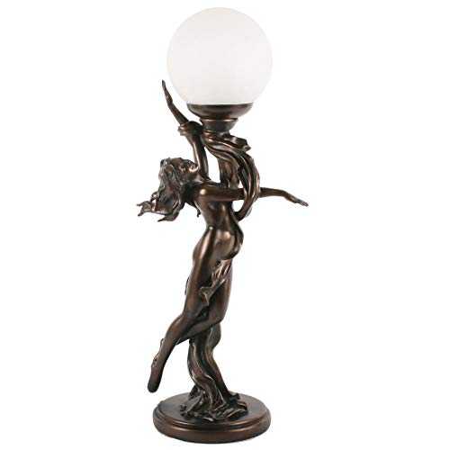 Art Deco Bronze Lighting Nude Stretching Lady Lamp