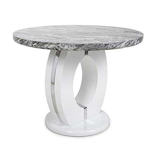 Shankar Neptune Round Marble Effect Dining Table