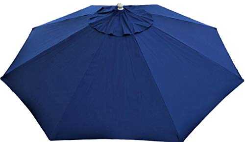 Field & Hawken - Blue Parasol Canopy - 3.5m Garden Parasol - 10-12 Person Parasol - Octagonal Canopy - Aluminium Parasol Frame