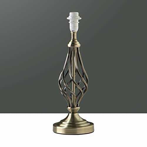 Queenswood Classic Table Lamp Base Only / No Shade / Traditional Antique Brass Finish / SES / E14 / LED