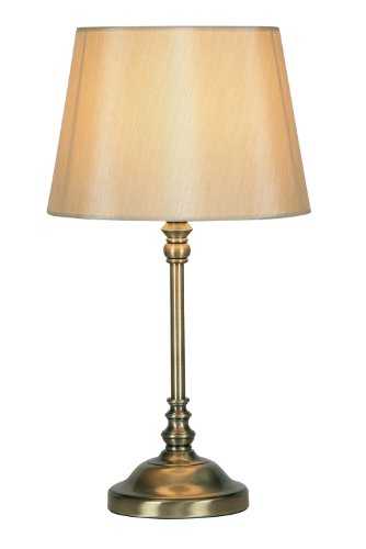 Antique Brass Finish Table Lamp c/w Cream Shade