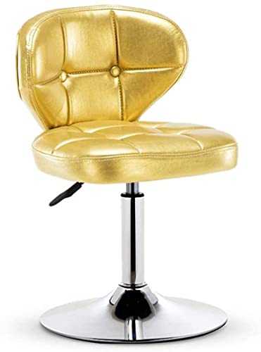 RTYUIO Bar Stool Swivel Chair Office Chair Salon Chair Barstool Height Office Swivel Chair Adjustable Home Office Swivel PU Leather Computer Desk Chair Adjustable Bar 3 Colors (Gold 41cm)