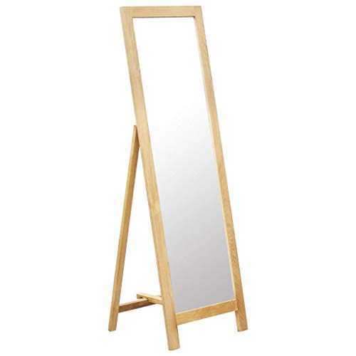Tidyard Freestanding Mirror Full Length Floor Standing Mirror for Dress 48x46.5x150 cm Solid Oak Wood