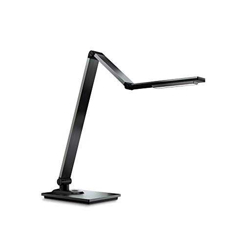LogIme Eye Protection Table Lamp Led USB Output Port Foldable Delay Off Light 3 Modes Touch Switch Learning Work Table Lamp AA Level Illumination Black 9W