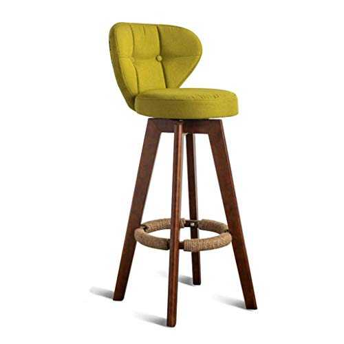 LXYPLM Bar Stool Barstool Wood Bar Stools/Counter Stools with Arms,Swivel Kitchen Breakfast Chair with Backs and Footrest for Kitchen Office Party Chair (Color : Green, Size : 65cm)