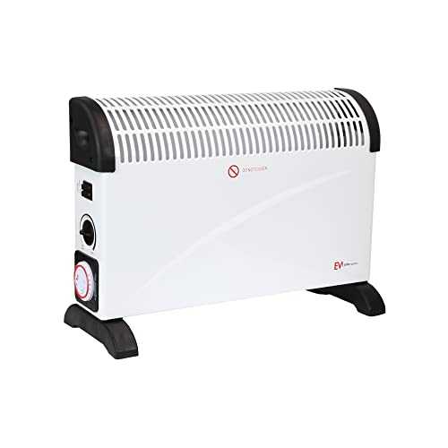 EMtronics 2000W Portable Electric Convector Heater Radiator with 3 Adjustable Heat Settings, 24 Hour Timer and Over Heat/Tip Over Cut-Out Function