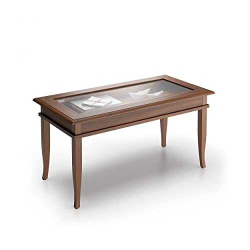 Mobili Fiver, Classico Coffee table, Walnut, Laminate-finished/Glass, Made in Italy