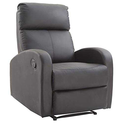 XYAN Multifunction Adjustable Soft Comfortable Recliner Single Recliner Armchair, PU Leather Black, Modern Style Sofa Bed, Leisure Armchair, Living Room Sofa Furniture, Suitable For Living Room, Bedro
