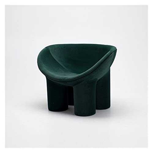 KESHUI Nordic Living Room Chair Home Furniture Plastic Ins Elephant Leg Chair Designer Modern Minimalist Ins Leisure Flannel Armchair (Color : Dark green)