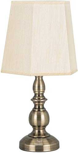 Harvard Table Lamp Antique Style Gold Base & Cream Satin Effect Lampshade