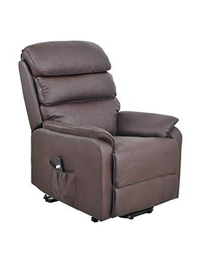 Angel Mobility Electric Power Riser and Recliner Bonded Leather Armchair Lift Mobility Chair (Brown)