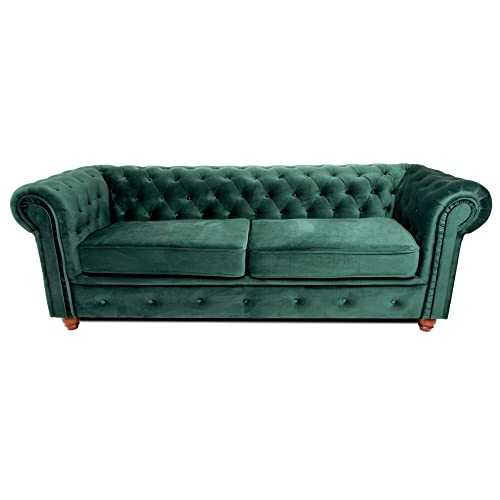 Sofa - Chesterfield Infinity 3+2 Sofa Set - 3 Seater - 2 Seater - Armchair - Footstool (Dark Green, 2 Seater)