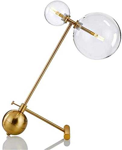 BDRWXZ Industrial Metal Table Lamp with Antique Brass Finishes, Bedside Table Bedroom Retro Decorative Lighting Table Lamp