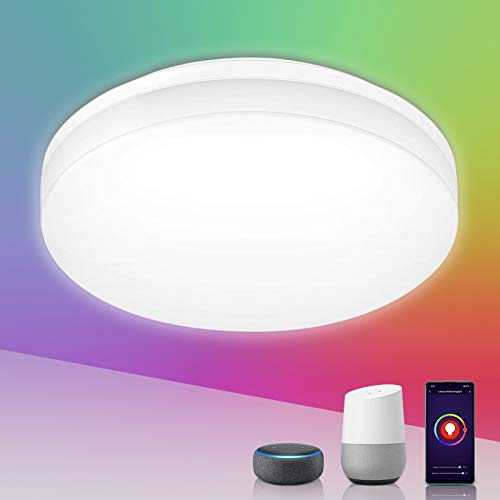 Lepro Smart LED Ceiling Light 15W 1250lm, App or Voice Control, White and Colour Ambiance, IP54 Waterproof, Compatible with Alexa and Google Home, No Hub Required (2.4GHz WiFi, RGB 2700K - 6500K)