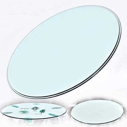 XFAK 16-40in(40-100cm) Round Tempered Glass Table Top, Round Dining Table Top, Clear Glass Table Cover Protector, 9mm Thick/Smooth/Easy To Clean (Size : 20in/50cm)