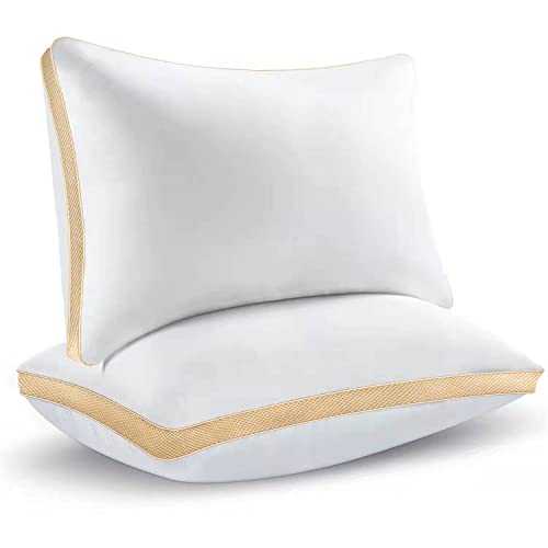 Sofslee Pillows Pack of 2, Firm Hotel Pillows 2 Pack Machine Washable, Support Pillows for Neck/Shoulder Pain/Allergy Sufferers and Back/Stomach/Side Sleepers Standard Size (42X70CM)