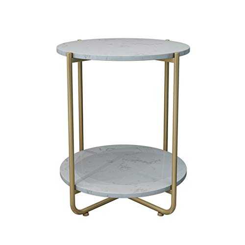 H-wenhui-console table Living Room Modern Side End Table, Golden Frame White Marble Console Tables Stable Durable Coffee Tables Size: 40 * 50CM Convenient and beautiful (Color : #2, Size : 40 * 50CM)