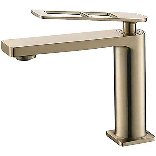 Durable Bathroom Sink Taps Bathroom Sink Faucet Round Hot and Cold Water Basin Mixer Tap Brass Lavatory Basin Faucet Single Handle Single Hole Vanity Faucet Easy Installation,Taps