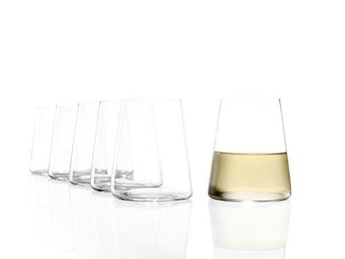 Stölzle Lausitz Power Wine Cups Small 380 ml Set of 6 White Wine Mugs Dishwasher Safe Lead-Free Crystal Glass High Quality Elegant