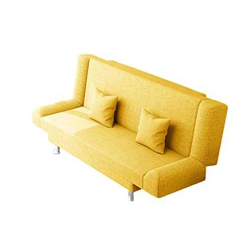JHKZUDG Adjustable Folding Reclinersofa Bed,2 Seater Recliner Lounge Couch Recliner Chair,3 Angles Adjustable Back,Folding Sofa Bed,for Living Room Bedroom, Guest Room,yellow,120 × 55 × 75cm