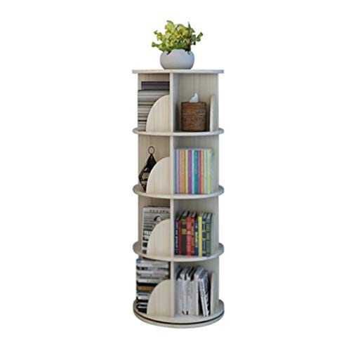 OCYE Convenient bookcase, shelf, heavy duty, rotating design, stainless steel turntable, 150kg capacity, 4 layers / 5 layers
