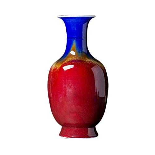 JHDDPH3 Ceramic Vase Vintage Red Glaze Ceramic Vase Handmade Antique Color Glaze Porcelain Art Large Vase Modern Minimalist Home Living Room Flower Arrangement Decoration Crafts Ornaments