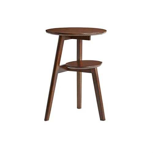 XILIN-1987 Coffee Table Round Coffee Table 2-layer Home Side Table Modern Minimalist Small Apartment Balcony Small Table Wooden Shelf Side Tables