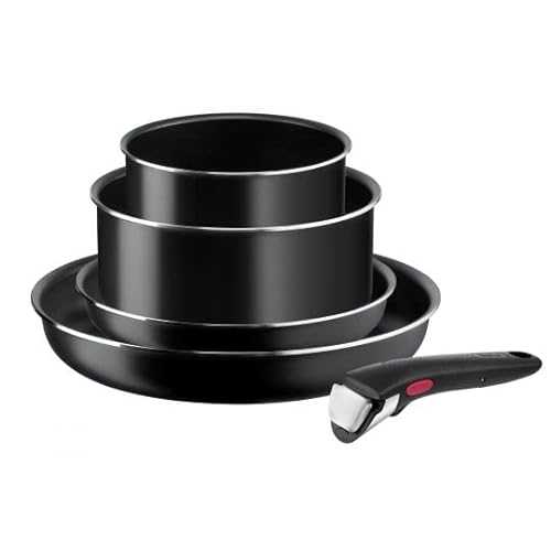 TEFAL Ingenio L1549043 Easy Cook & Clean 5 Pcs Saucepan & Frying Pan Non-Stick Cookware Set, Black