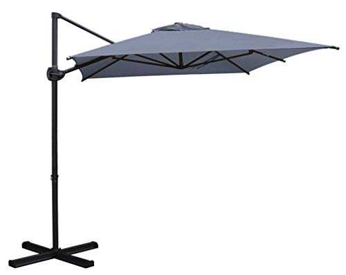 SORARA Roma Basic Cantilever Umbrella Parasol - Grey - 270 x 210 cm - Incl. Crossbase