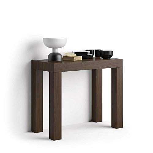 Mobili Fiver, First Extendable Console Table, Walnut, Laminate-finished/Aluminium, Made in Italy