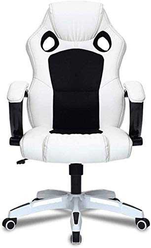 MHIBAX Gaming Chair Game Chairs, Office Armchairs,Computer Chair,Office Chair,Swivel Leather Desk Chair,Ergonomic Recliner Armchair (Color : Whiteblack) Whiteblack