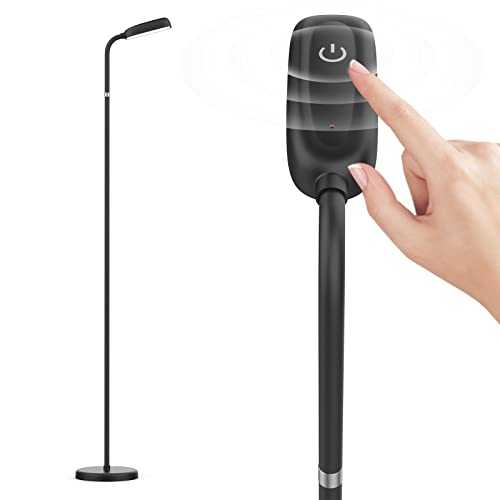 YUWLDD Battery Floor Lamp,Rechargeable Portable Reading Floor Lamp for Living Room,Battery Powered Cordless Lamp,Touch Control for Camping,Emergency Lighting(Black)