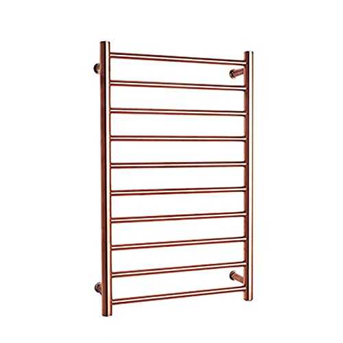Electric Towel Warmer Towel Warmer Drying Rack, with 10 Bars Electric Heated Towel Warmer Rail Rack, 304 Stainless Steel for Bathroom Radiator 88W,Gold,Hardwired (Color : Gold, Size : Plug in) (R