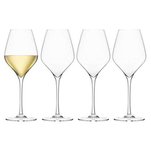 Final Touch PACK OF 4 100% Lead-free Crystal White Wine Glasses Goblets Made with DuraSHIELD Titanium Reinforced for Increased Durability Tall 24cm 440 ml - SET OF 4