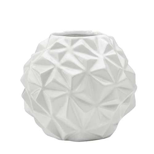 Torre & Tagus Ball Vase, Ceramic, White, S