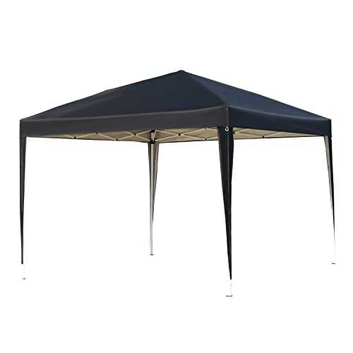Outsunny 3 x 3M Garden Pop Up Gazebo Marquee Party Tent Wedding Canopy (Black) + Carrying Bag