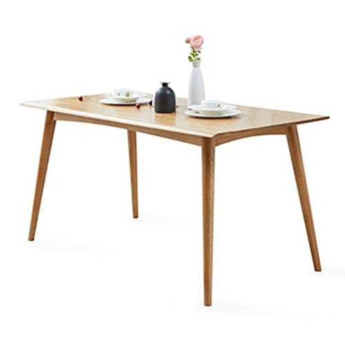 Dining table Natural Wood Color Solid Wood Dining Table Nordic Modern Minimalist Rectangular Oak Dining Table Combination Furniture Modern kitchen dining table ( Color : Natural , Size : 130x75x75cm )