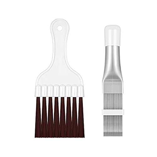 Condenser fin comb for air conditioners, coil cleaning brush, blade cleaning brush, suitable for radiator cleaning tool for air conditioning systems (2 pieces)